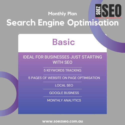 Basic Package for SEO for starter companies by Soezseo, in Croydon, Melbourne